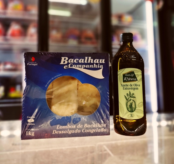 1 bacalhau + azeite de 1 litro 